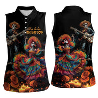 Mexico Dia de los Muertos Women Sleeveless Polo Shirt La Calavera Catrina - Wonder Print Shop
