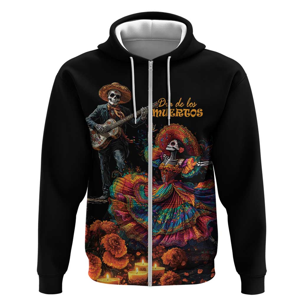 Mexico Dia de los Muertos Zip Hoodie La Calavera Catrina - Wonder Print Shop