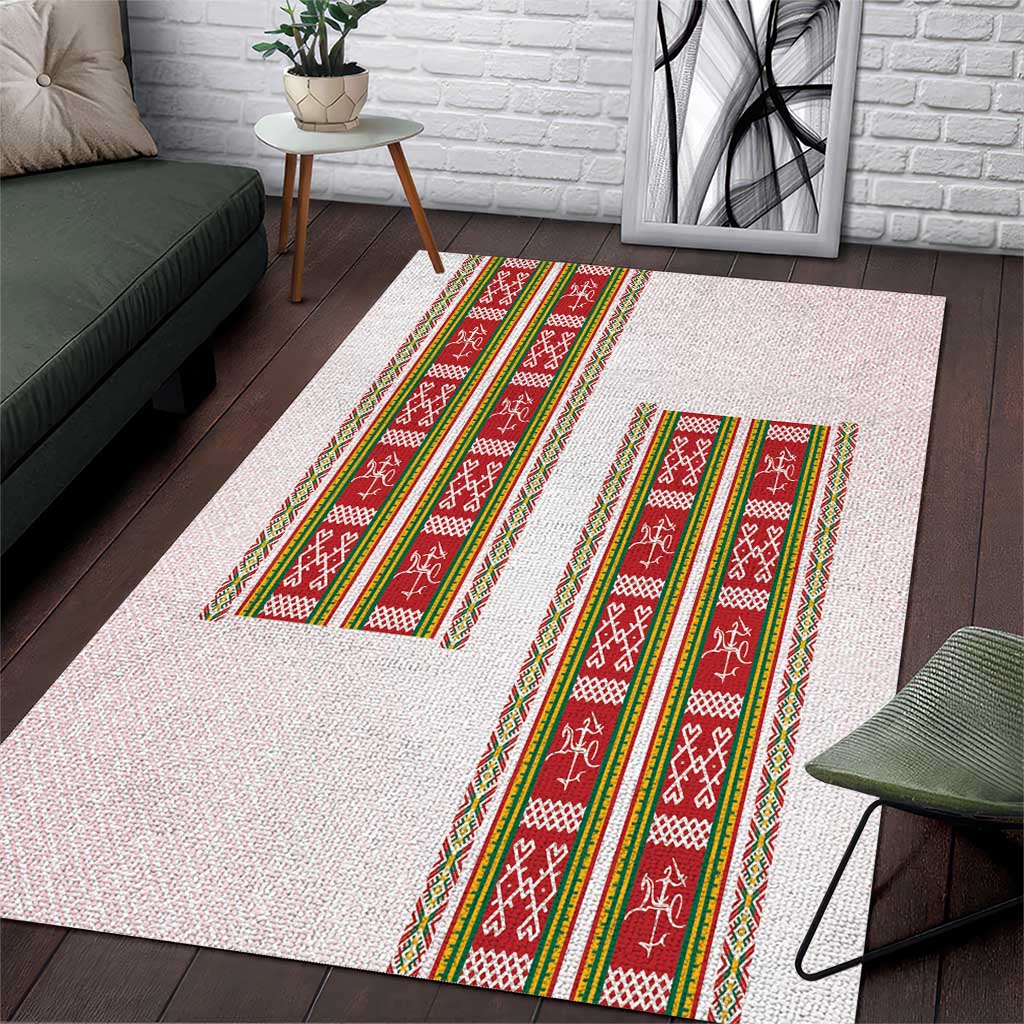 Lithuania Folk Pattern Vytis Motif Area Rug