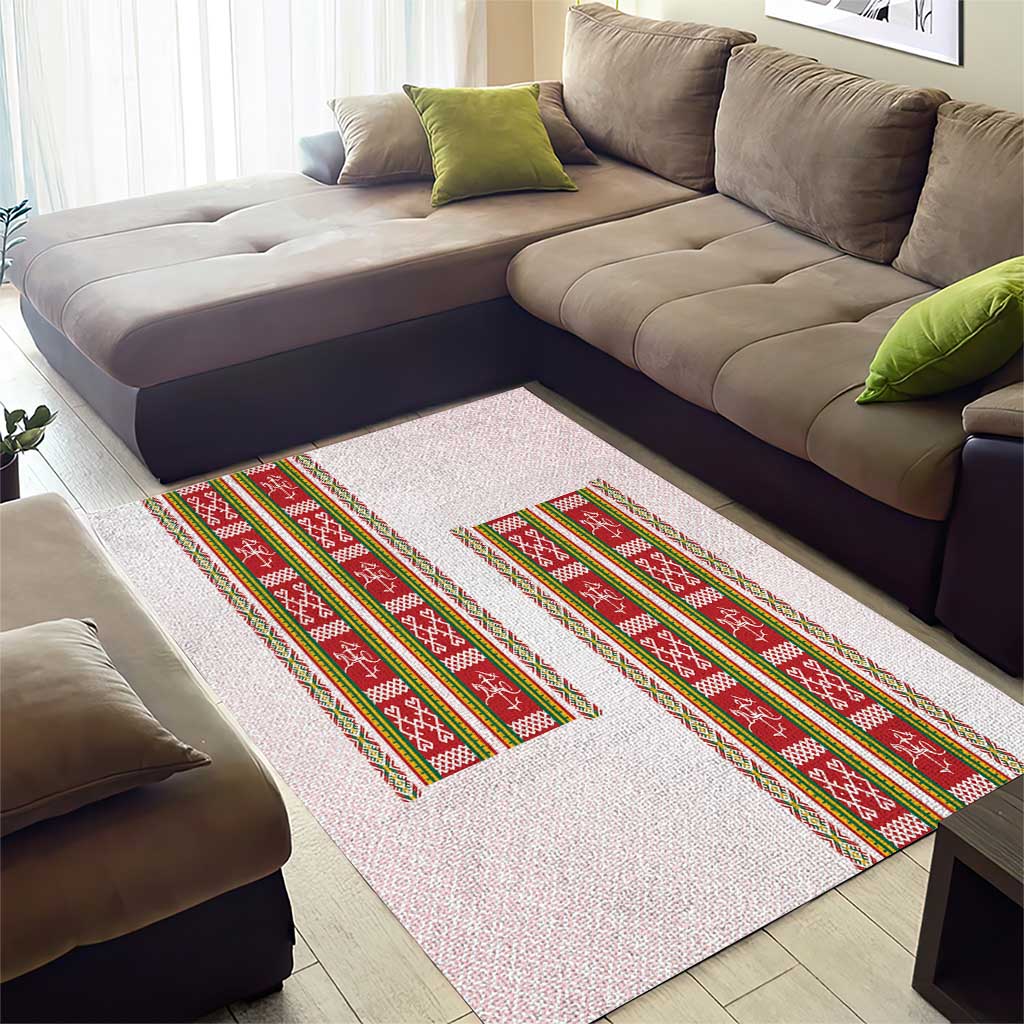 Lithuania Folk Pattern Vytis Motif Area Rug