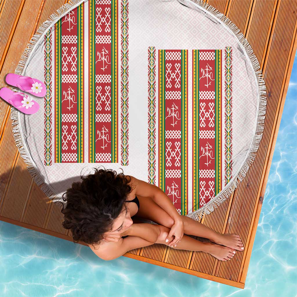 Lithuania Folk Pattern Vytis Motif Beach Blanket