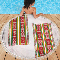 Lithuania Folk Pattern Vytis Motif Beach Blanket
