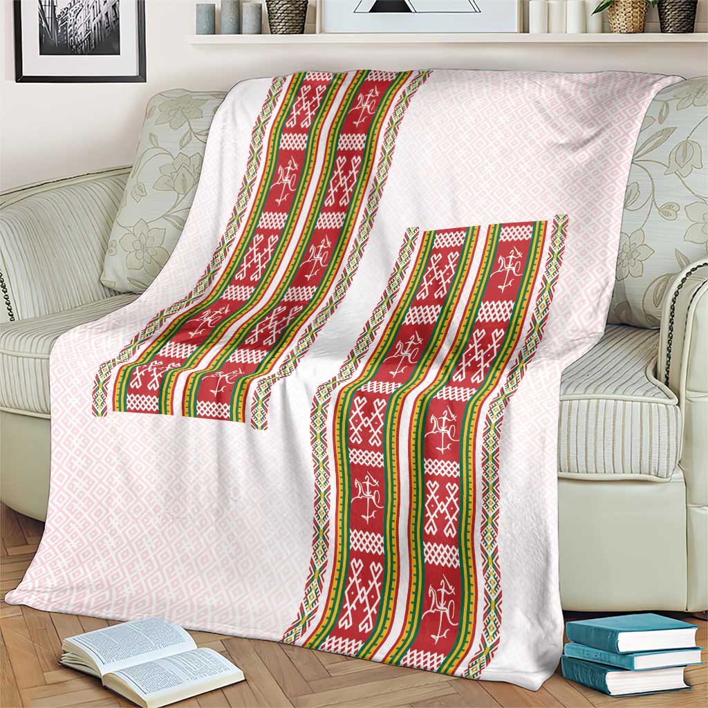 Lithuania Folk Pattern Vytis Motif Blanket