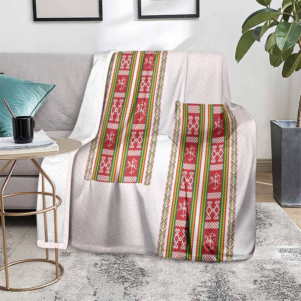 Lithuania Folk Pattern Vytis Motif Blanket