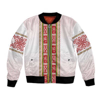 Lithuania Folk Pattern Vytis Motif Bomber Jacket