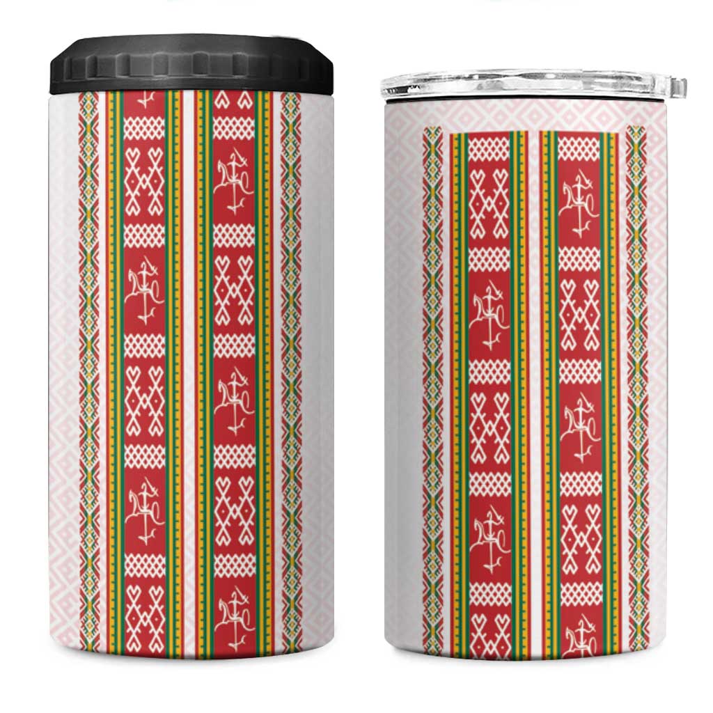 Lithuania Folk Pattern Vytis Motif 4 in 1 Can Cooler Tumbler