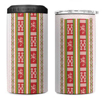 Lithuania Folk Pattern Vytis Motif 4 in 1 Can Cooler Tumbler