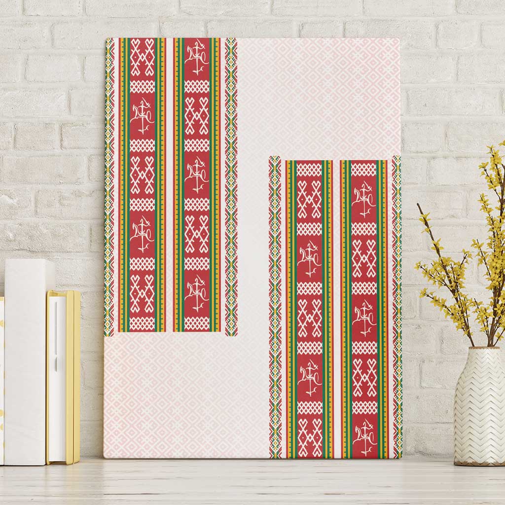 Lithuania Folk Pattern Vytis Motif Canvas Wall Art