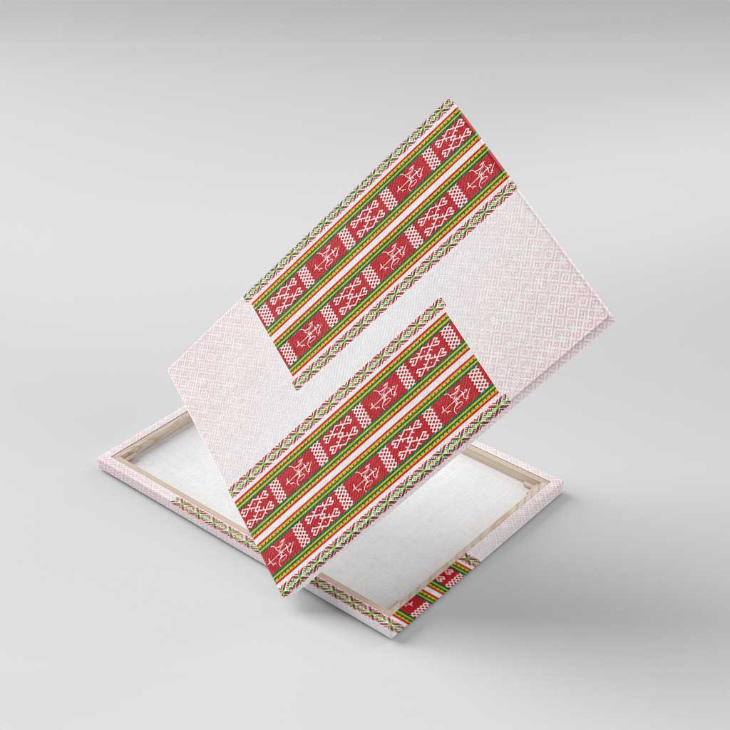 Lithuania Folk Pattern Vytis Motif Canvas Wall Art