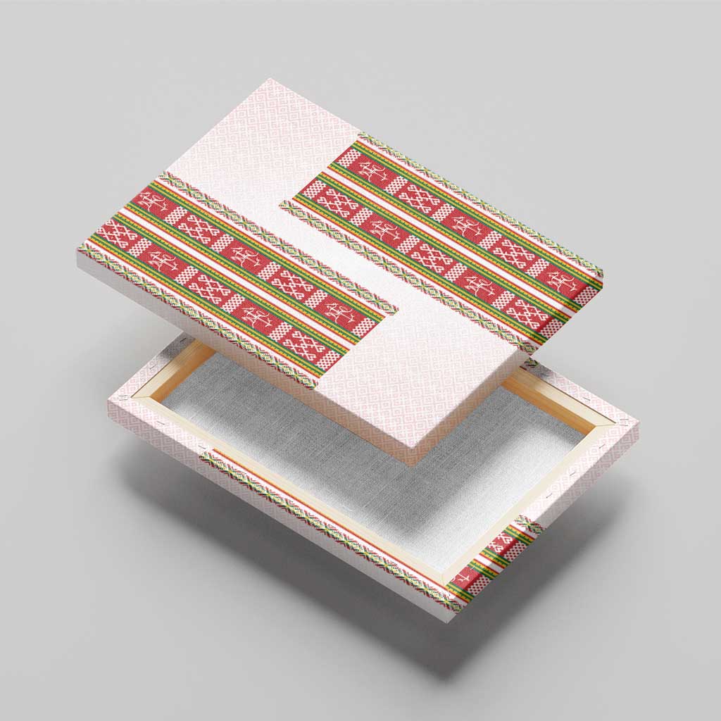 Lithuania Folk Pattern Vytis Motif Canvas Wall Art