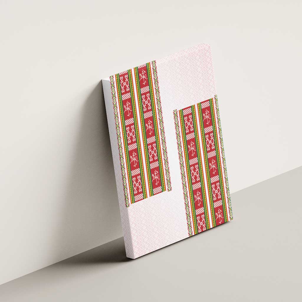 Lithuania Folk Pattern Vytis Motif Canvas Wall Art