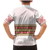 Lithuania Folk Pattern Vytis Motif Family Matching Mermaid Dress and Hawaiian Shirt