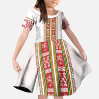 Lithuania Folk Pattern Vytis Motif Family Matching Mermaid Dress and Hawaiian Shirt