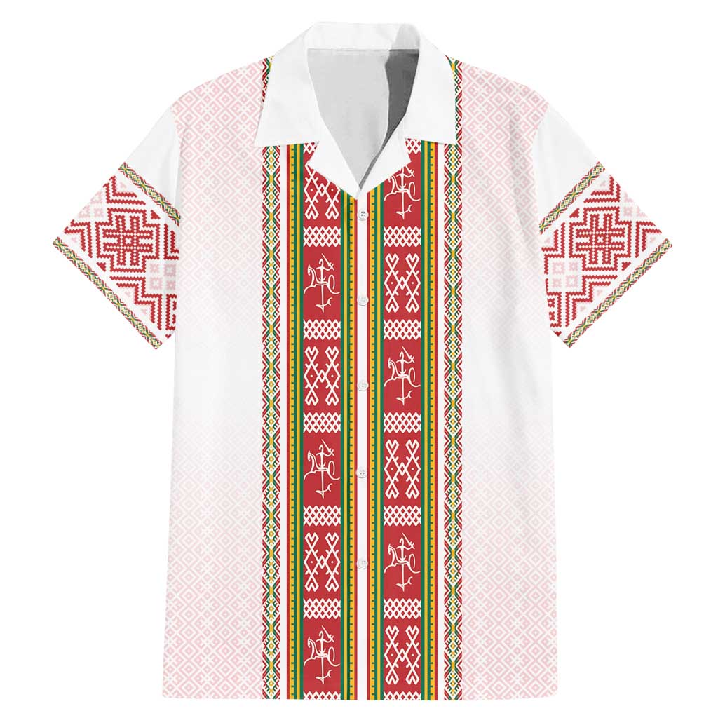 Lithuania Folk Pattern Vytis Motif Family Matching Mermaid Dress and Hawaiian Shirt