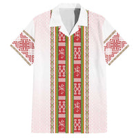 Lithuania Folk Pattern Vytis Motif Family Matching Puletasi and Hawaiian Shirt