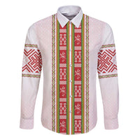 Lithuania Folk Pattern Vytis Motif Family Matching Puletasi and Hawaiian Shirt