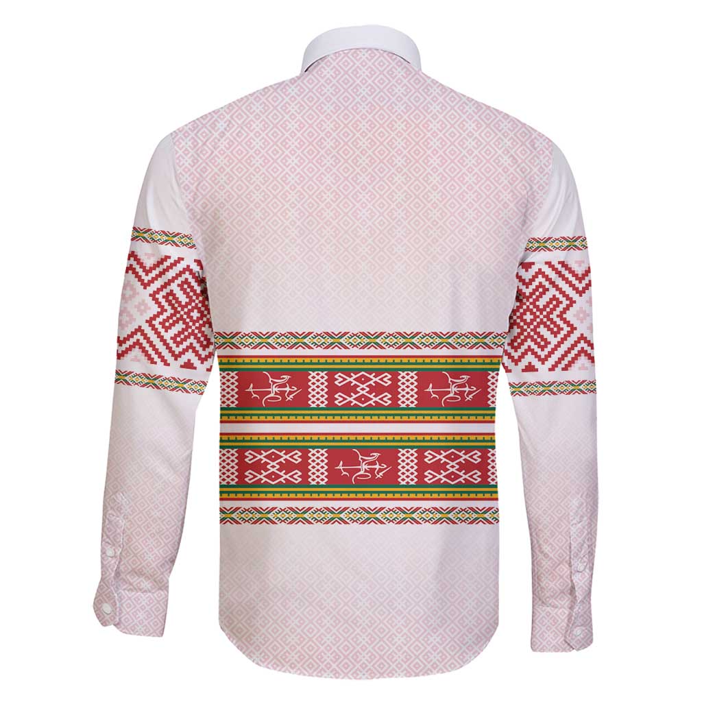 Lithuania Folk Pattern Vytis Motif Family Matching Puletasi and Hawaiian Shirt