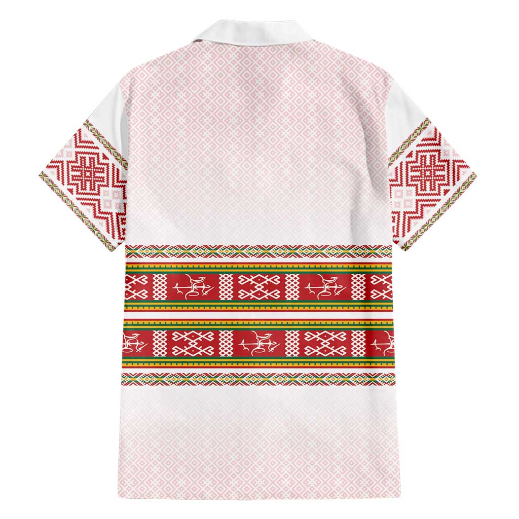 Lithuania Folk Pattern Vytis Motif Family Matching Short Sleeve Bodycon Dress and Hawaiian Shirt
