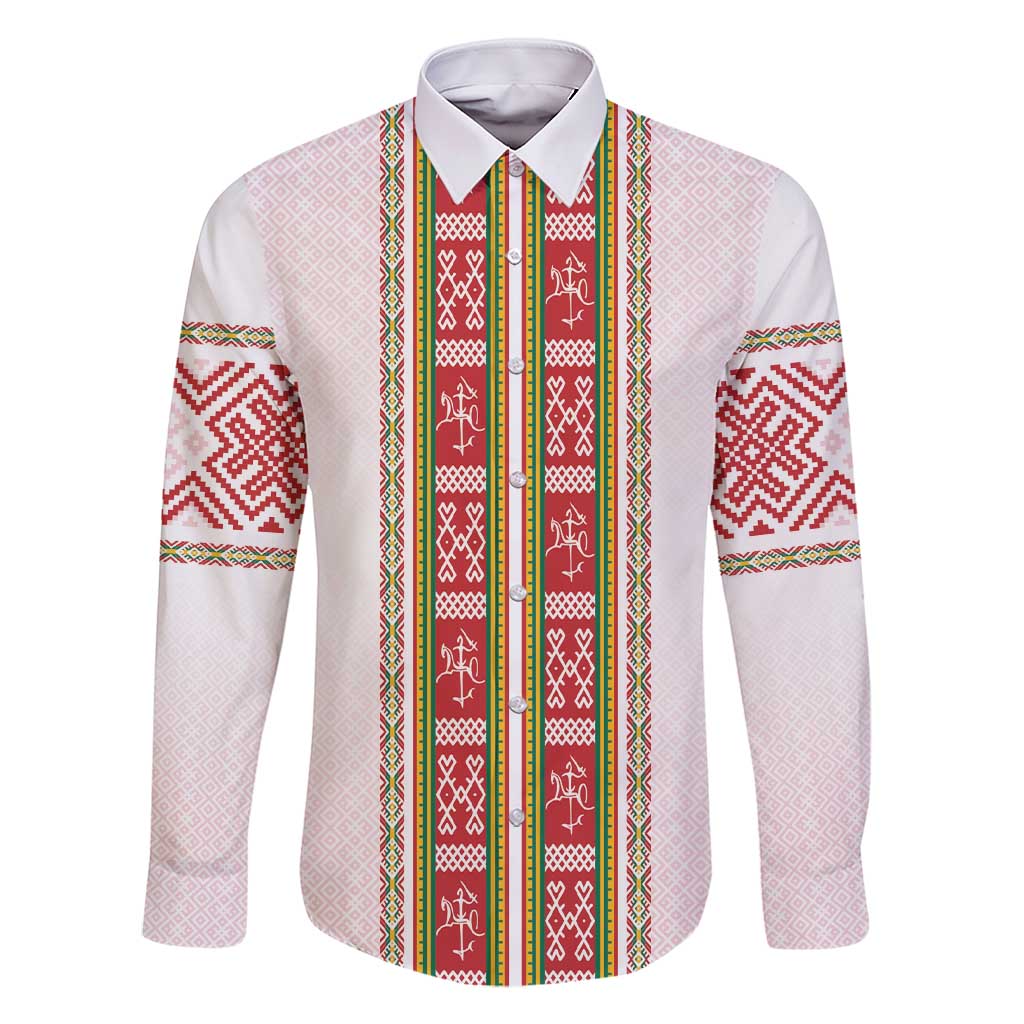 Lithuania Folk Pattern Vytis Motif Family Matching Short Sleeve Bodycon Dress and Hawaiian Shirt