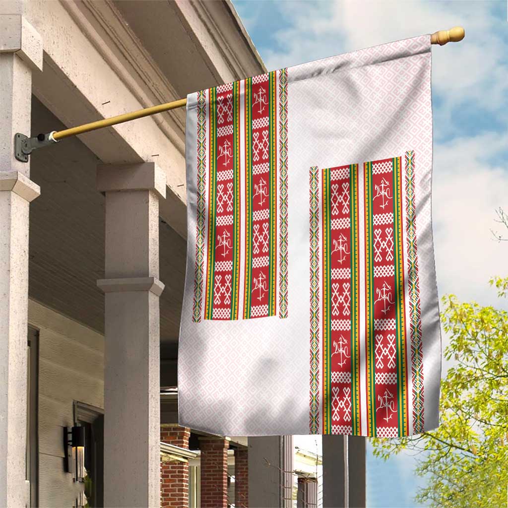 Lithuania Folk Pattern Vytis Motif Garden Flag