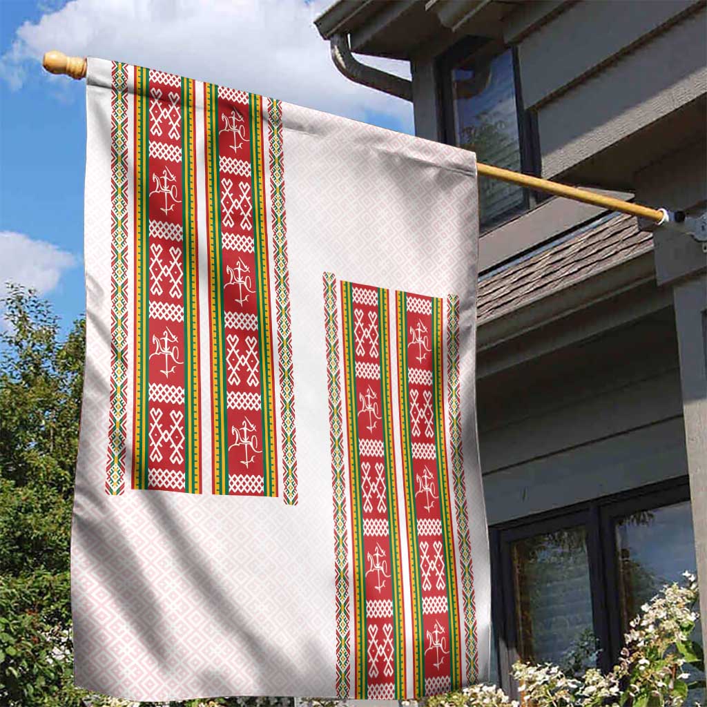 Lithuania Folk Pattern Vytis Motif Garden Flag