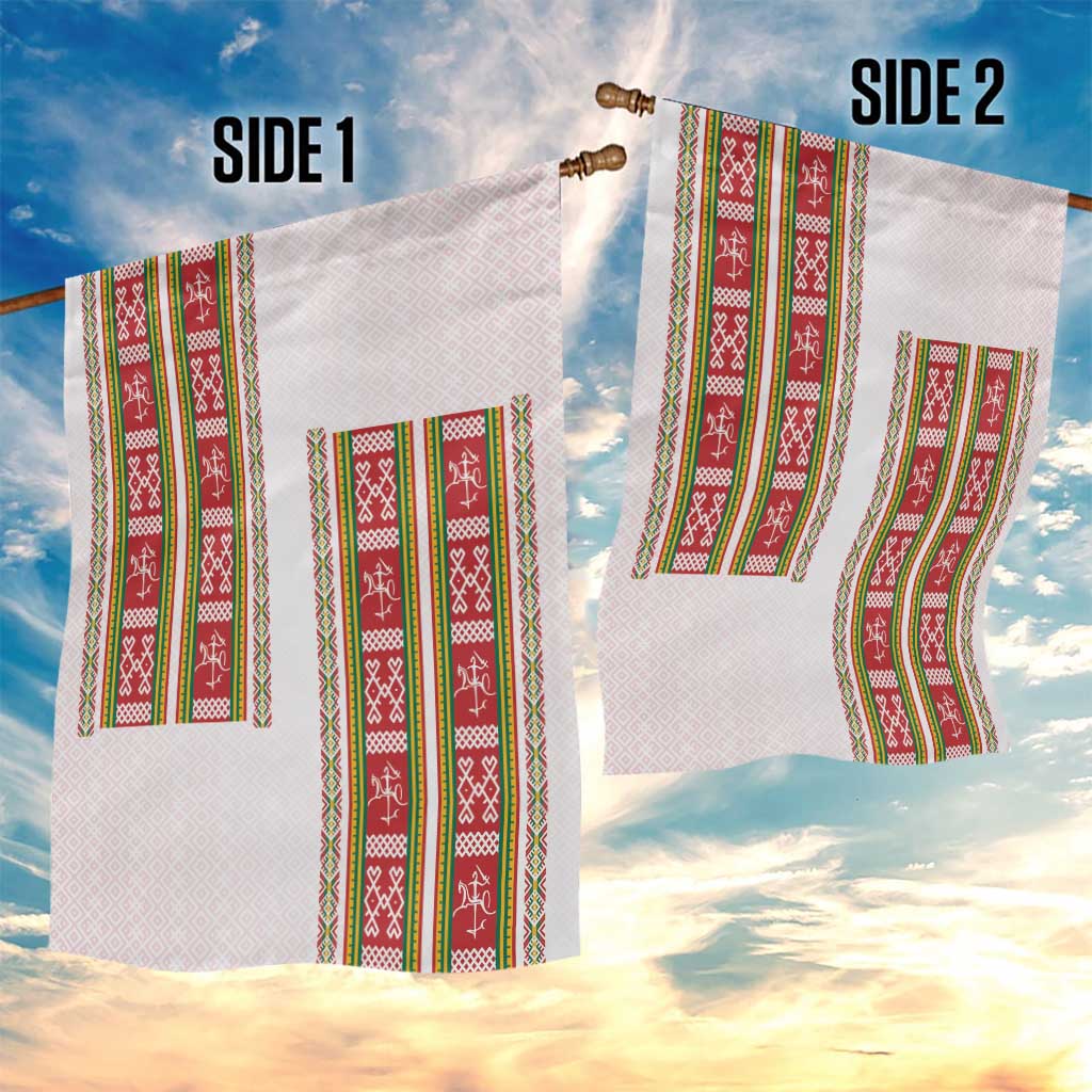 Lithuania Folk Pattern Vytis Motif Garden Flag