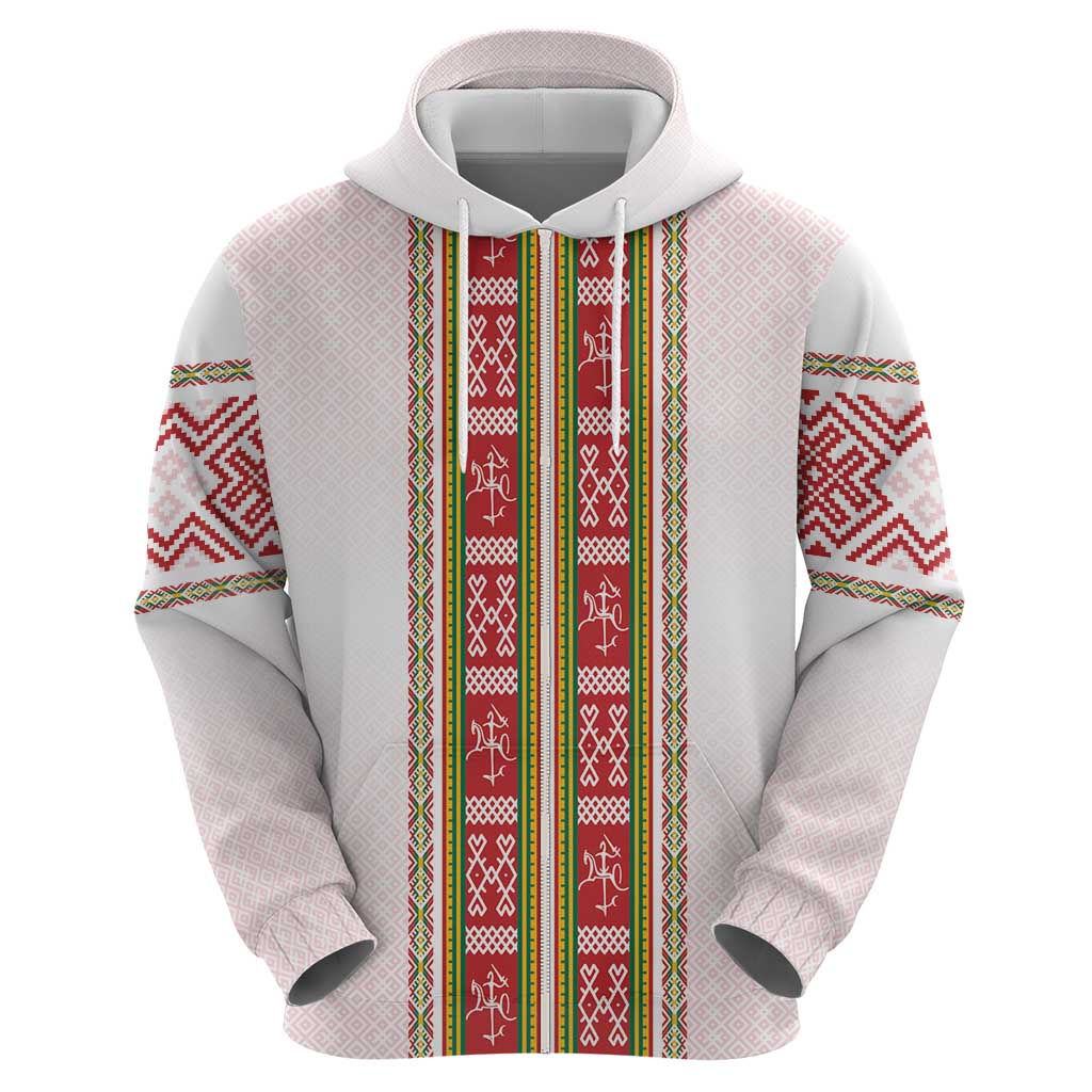 Lithuania Folk Pattern Vytis Motif Hoodie