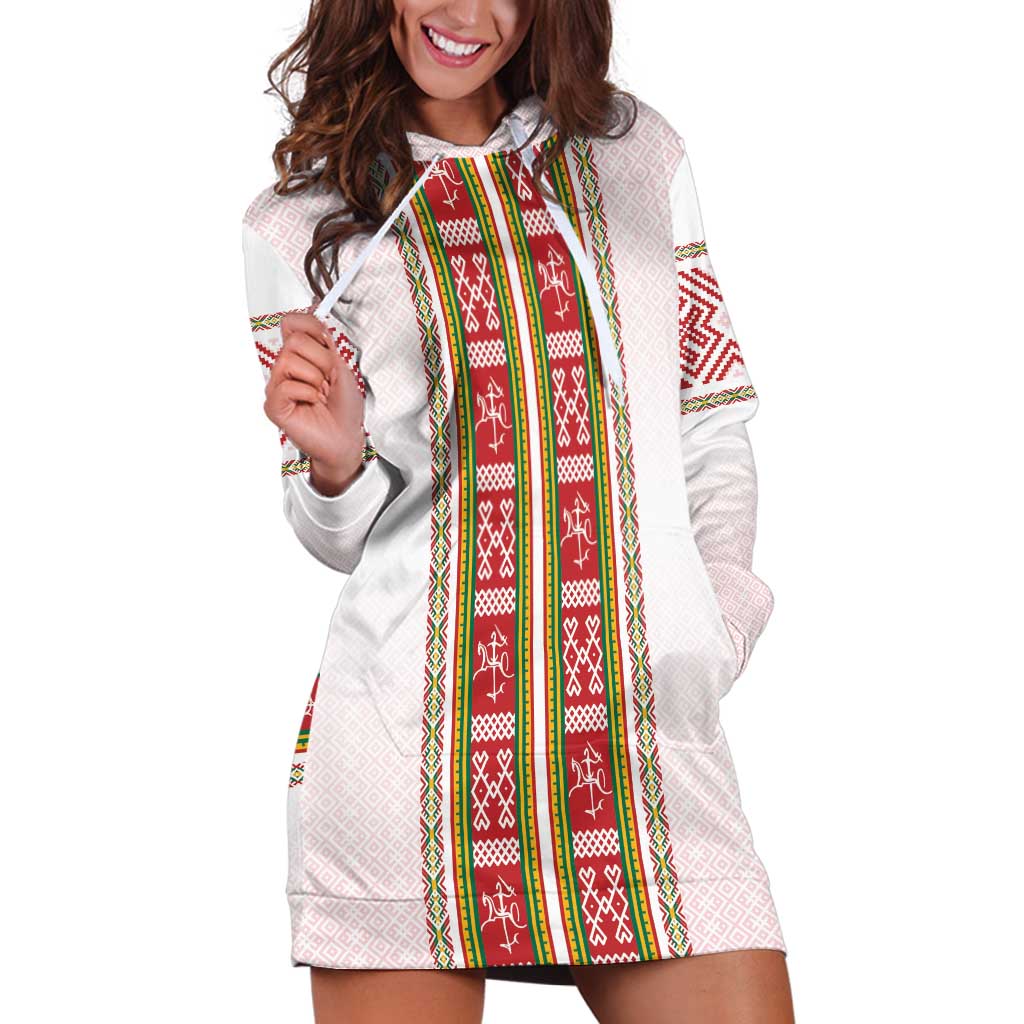 Lithuania Folk Pattern Vytis Motif Hoodie Dress
