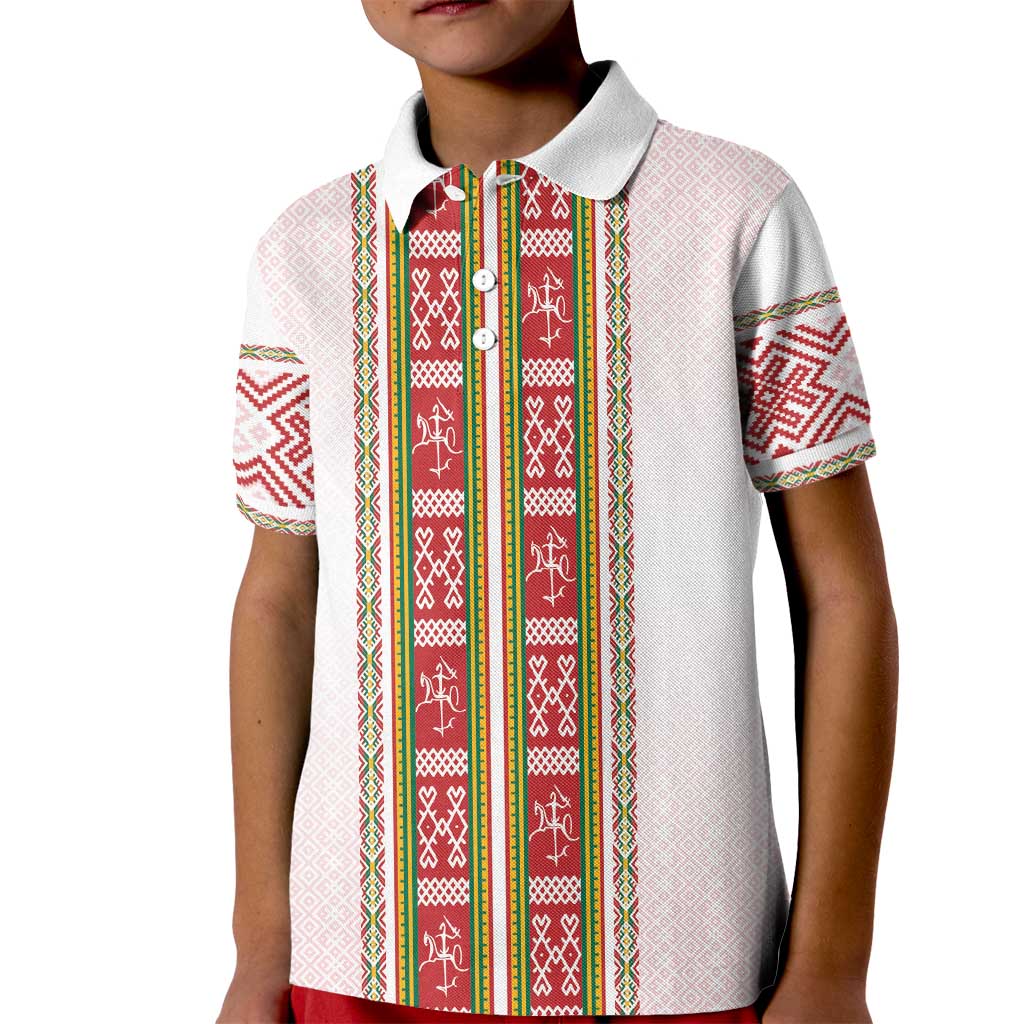 Lithuania Folk Pattern Vytis Motif Kid Polo Shirt