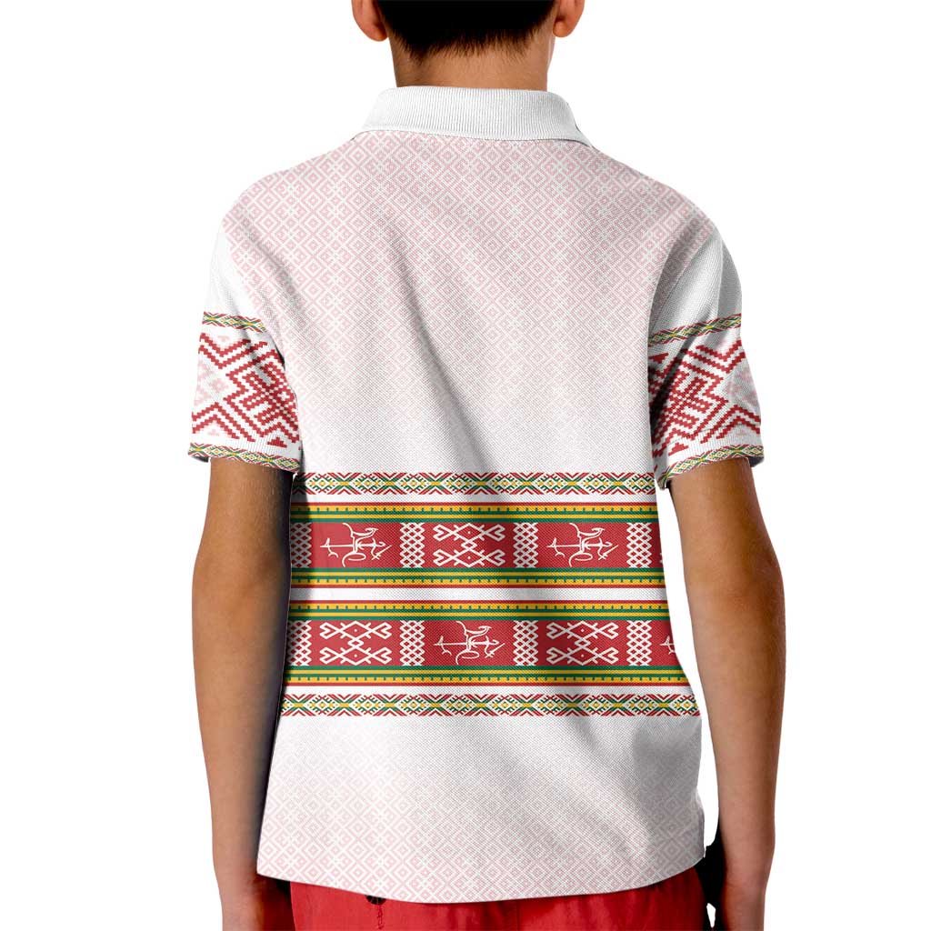 Lithuania Folk Pattern Vytis Motif Kid Polo Shirt