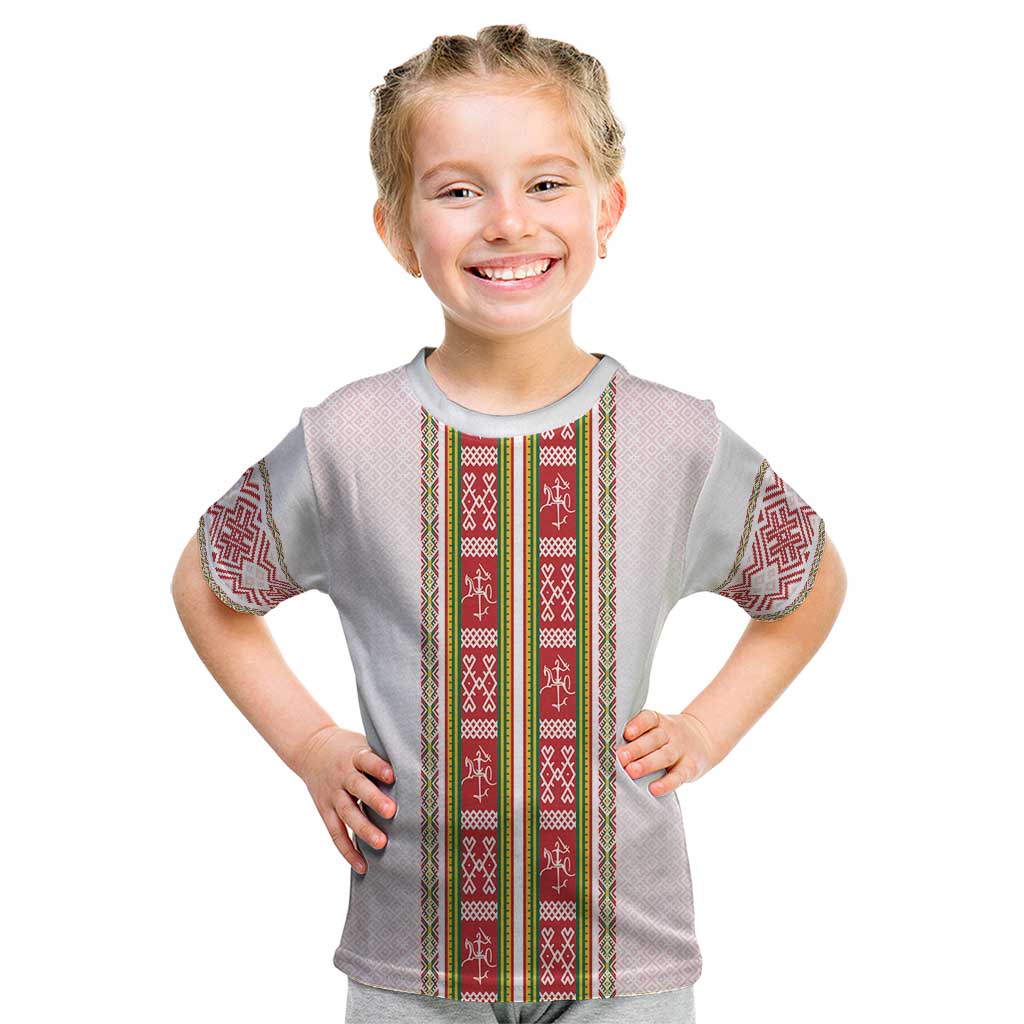 Lithuania Folk Pattern Vytis Motif Kid T Shirt