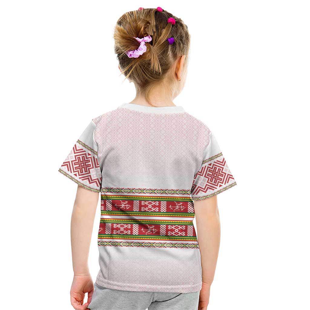 Lithuania Folk Pattern Vytis Motif Kid T Shirt