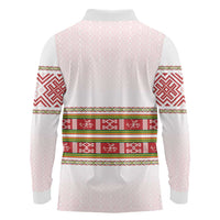 Lithuania Folk Pattern Vytis Motif Long Sleeve Polo Shirt