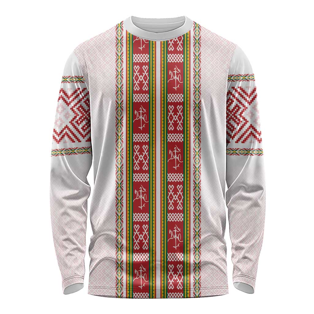 Lithuania Folk Pattern Vytis Motif Long Sleeve Shirt