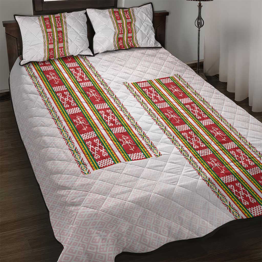 Lithuania Folk Pattern Vytis Motif Quilt Bed Set