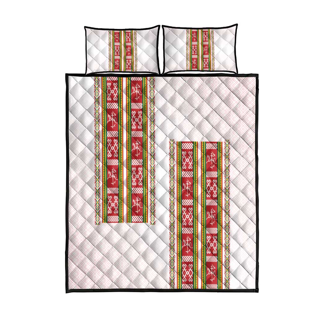 Lithuania Folk Pattern Vytis Motif Quilt Bed Set