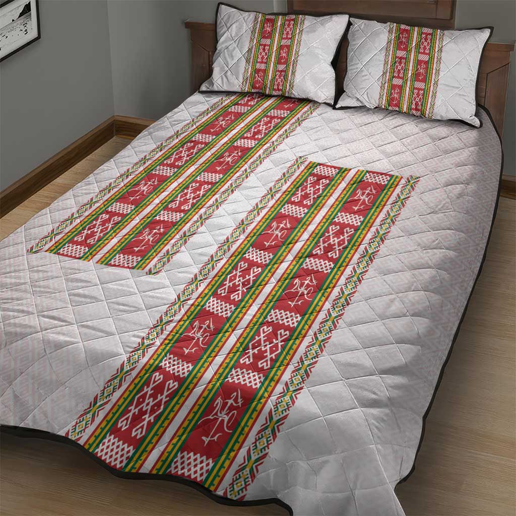 Lithuania Folk Pattern Vytis Motif Quilt Bed Set