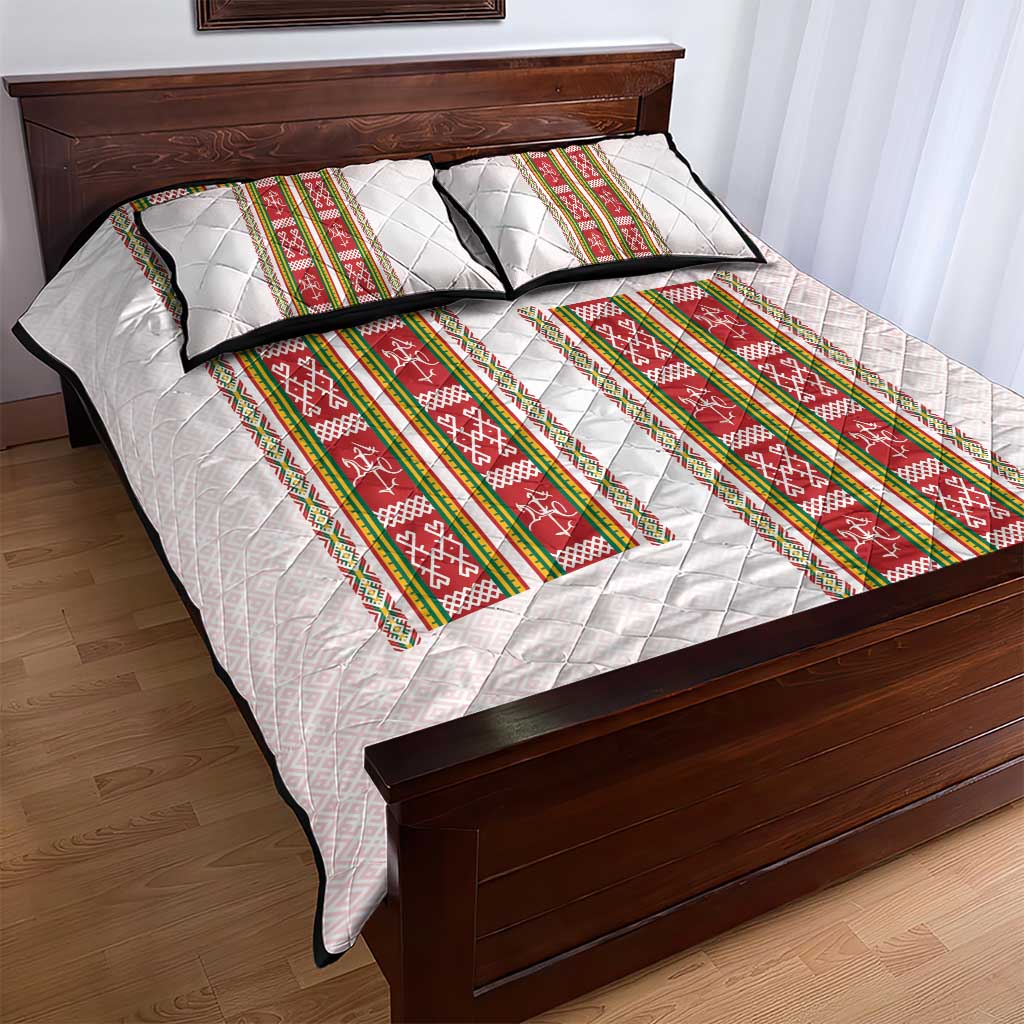 Lithuania Folk Pattern Vytis Motif Quilt Bed Set