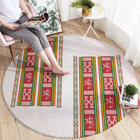 Lithuania Folk Pattern Vytis Motif Round Carpet