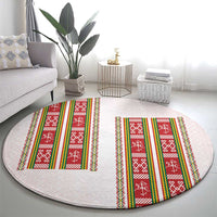 Lithuania Folk Pattern Vytis Motif Round Carpet