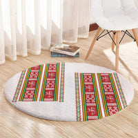 Lithuania Folk Pattern Vytis Motif Round Carpet