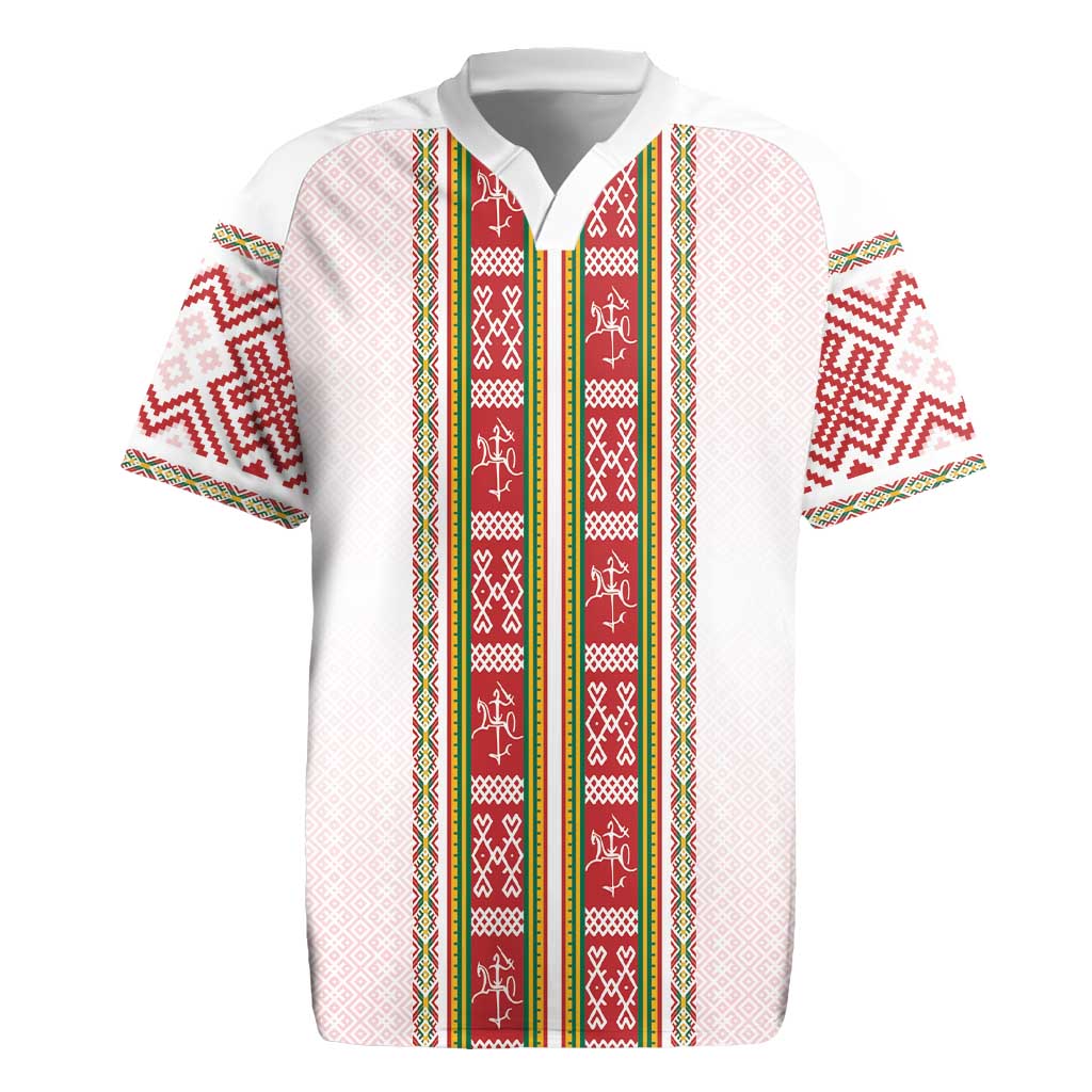 Lithuania Folk Pattern Vytis Motif Rugby Jersey