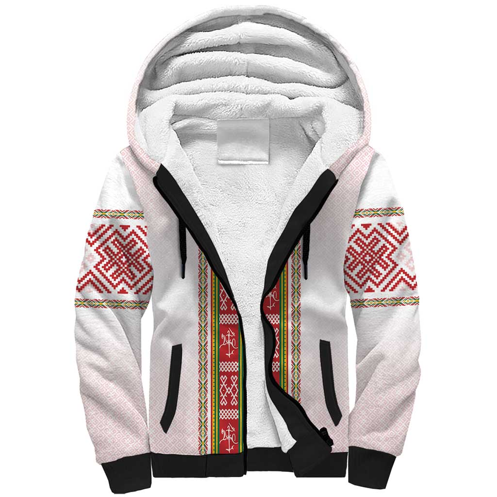 Lithuania Folk Pattern Vytis Motif Sherpa Hoodie