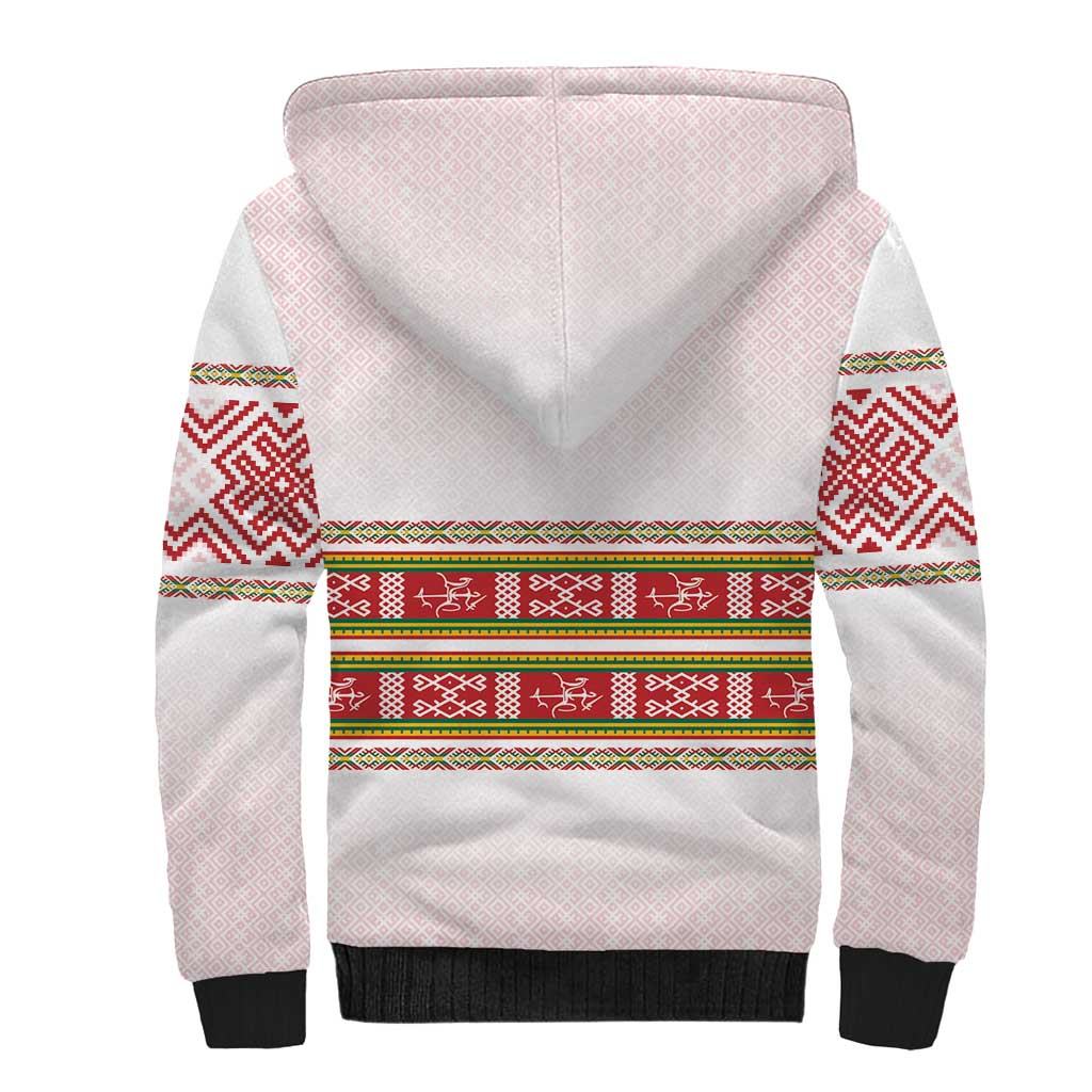 Lithuania Folk Pattern Vytis Motif Sherpa Hoodie