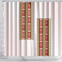 Lithuania Folk Pattern Vytis Motif Shower Curtain