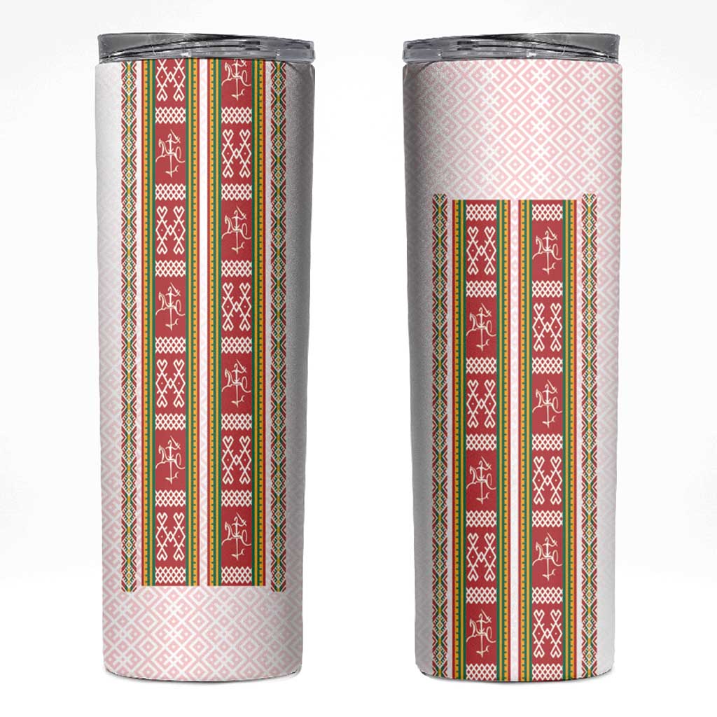 Lithuania Folk Pattern Vytis Motif Skinny Tumbler