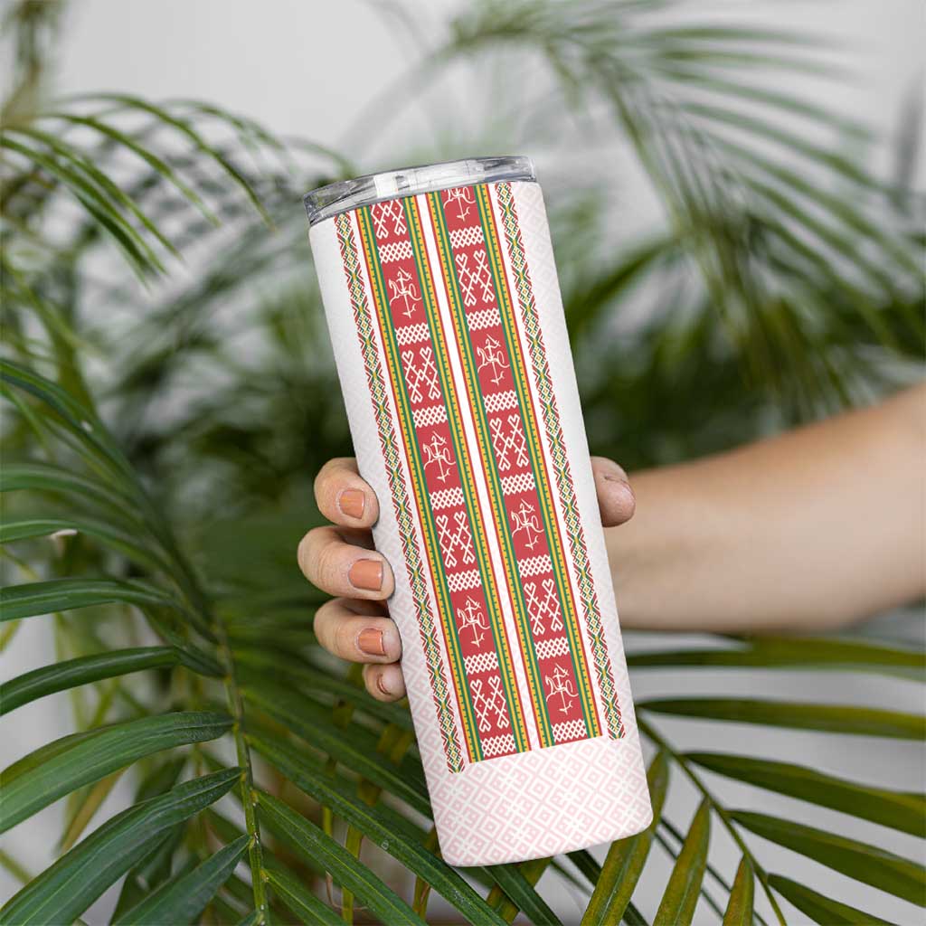Lithuania Folk Pattern Vytis Motif Skinny Tumbler