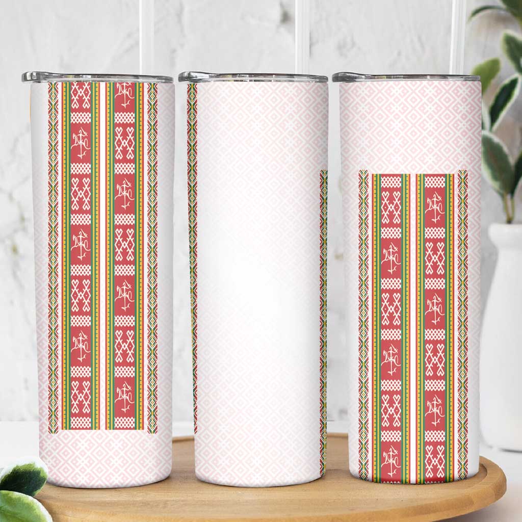 Lithuania Folk Pattern Vytis Motif Skinny Tumbler