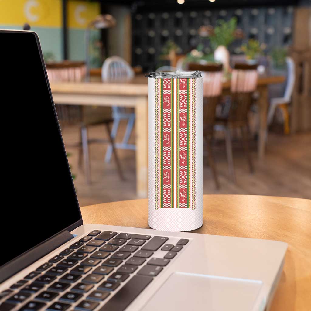 Lithuania Folk Pattern Vytis Motif Skinny Tumbler