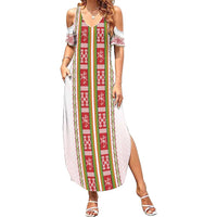 Lithuania Folk Pattern Vytis Motif Summer Maxi Dress
